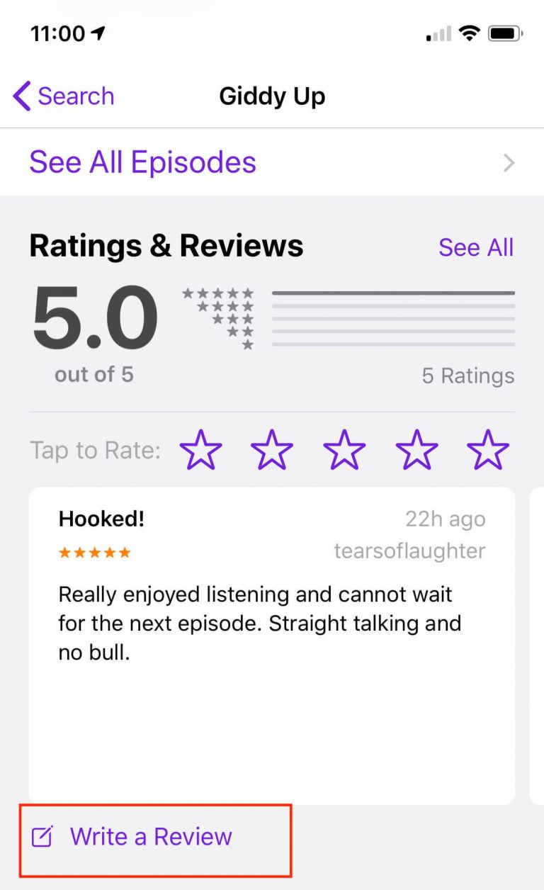 How to leave a review on apple podcast